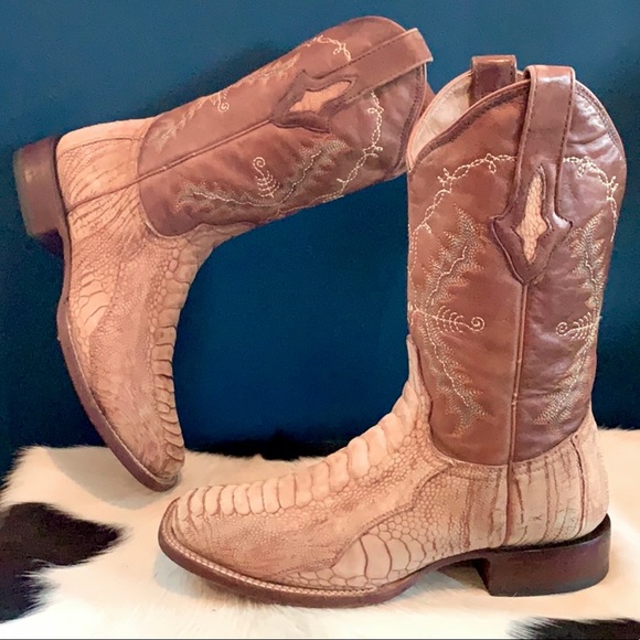 RESISTOL RANCH LUCCHESE Ostrich Exotic Boots 7.5 - Picture 2 of 4